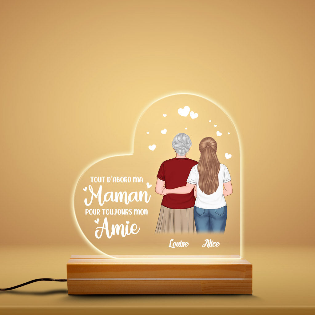 Maman et Fille - Cadeau Personnalisé | Veilleuse LED 3D pour Mamie Maman