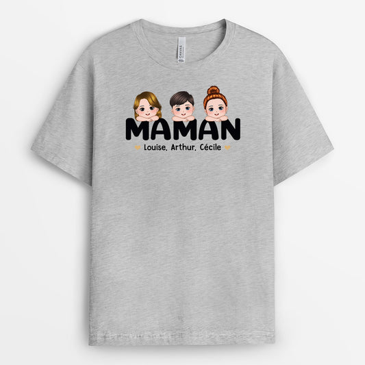 0816AFR2 Cadeau Personnalise T shirt Leopard Mamie Maman