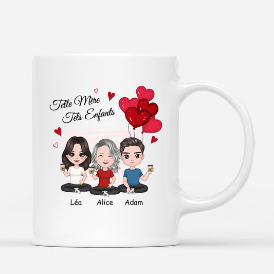 0831MFR1 Cadeau Personnalise Mug Mere Fille Maman Mamie
