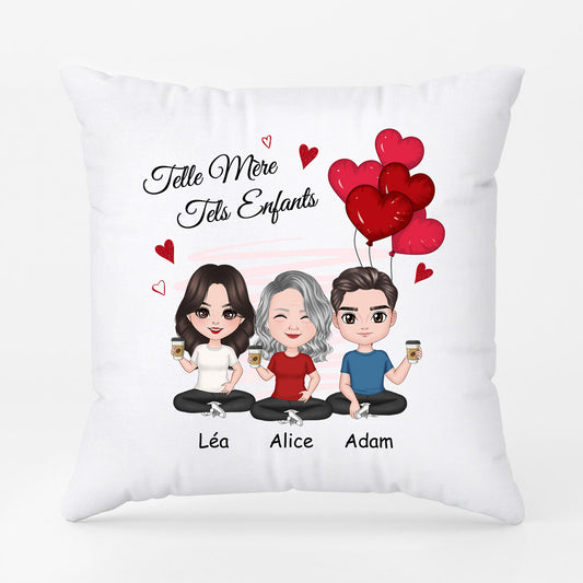 0831PFR1 Cadeau Personnalise Coussin Mere Fille Maman Mamie