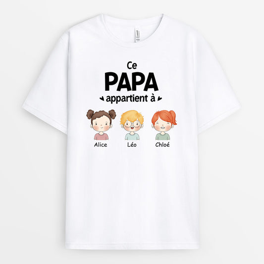 0840AFR1 Cadeau Personnalise T shirt Papa Papi