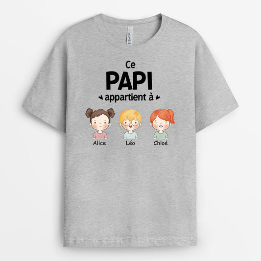 0840AFR2 Cadeau Personnalise T shirt Papa Papi