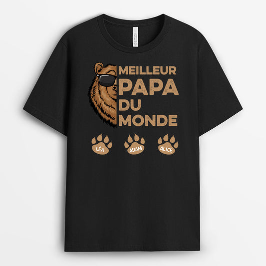 0850AFR2 Cadeau Personnalise T shirt Meilleur Papi Papa