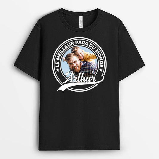 0853AFR1 Cadeau Personnalise T shirt Meilleur Papi Papa