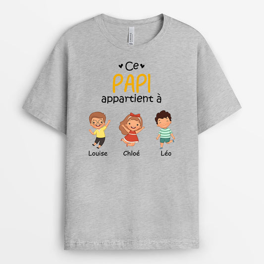 0865AFR2 Cadeau Personnalise T shirt Papy Papa