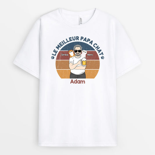 0888AFR1 Cadeau Personnalise T shirt Bravo Amoureux des Chats