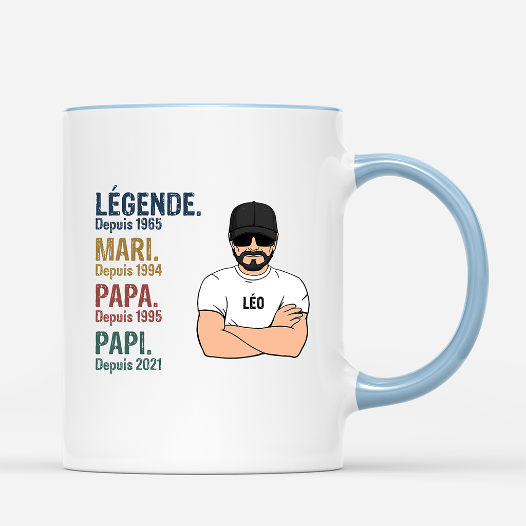 Légende, Vintage - Mug Cadeau Personnalisé Pour Papi, Papa