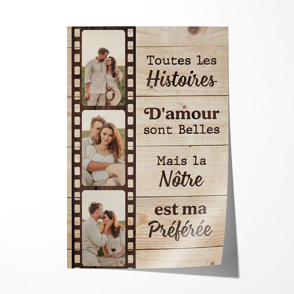 Toutes Les Histoires D'Amour - Cadeau Personnalisé | Poster pour Couples/Amoureux