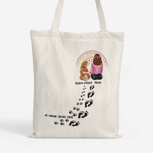 0007BFR1 tote bag ne marche jamais seule version chien personnalise_d5477ed7 3b73 44c2 b0b7 ccb7becd3c1b