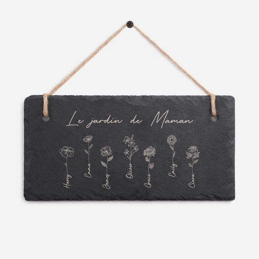 0065AFR1 le jardin de mamie maman plaque ardoise decorative_ personnalisee imprimee uv 0065ae6p5a