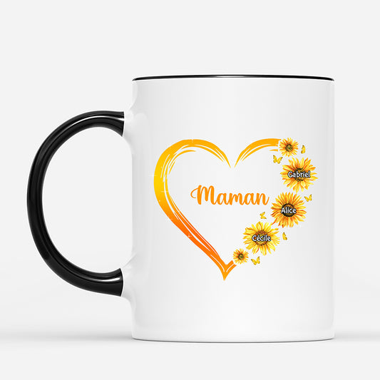 0192M107AFR1 present Personalisable tassse coeur maman mamie fleurs