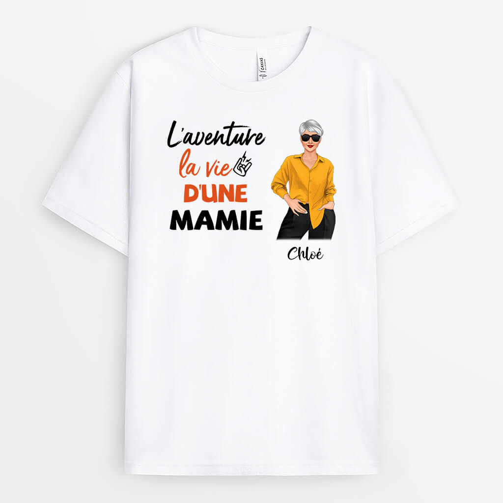 L'aventure La Vie D'une Maman - Cadeau Personnalisé | T-shirt pour Maman/Mamie