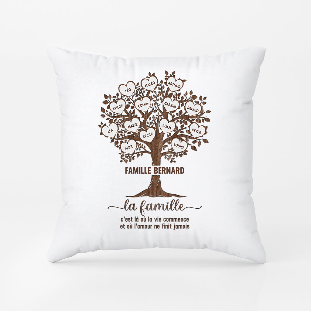 L'Arbre De L'Amour - Cadeau Personnalisé | Coussin Pour Famille