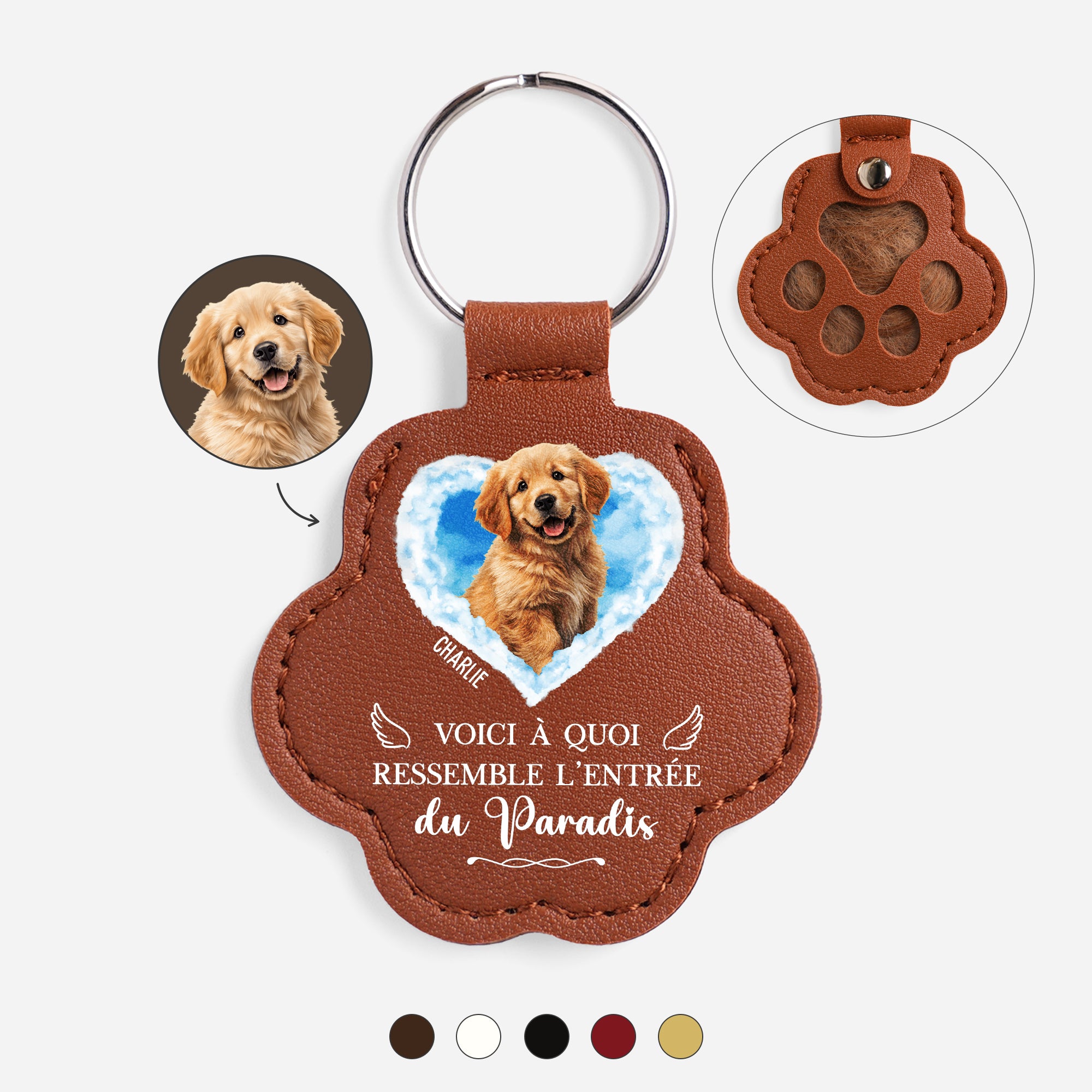 0483AFR1 entree du paradis porte cle poil chien chat personnalise photo commemorative 0483ajsp5c