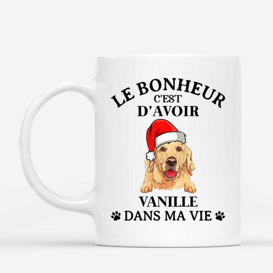 0554MFR1 Cadeau Personnalise Mug Chien Amoureux Des Chiens Noel