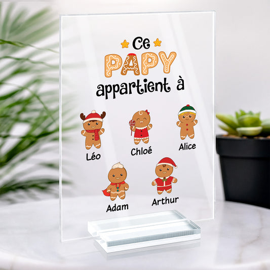 0661RFR2 plaque en acrylique personnalisee ce papa appartient a version biscuits 0661r8q7b