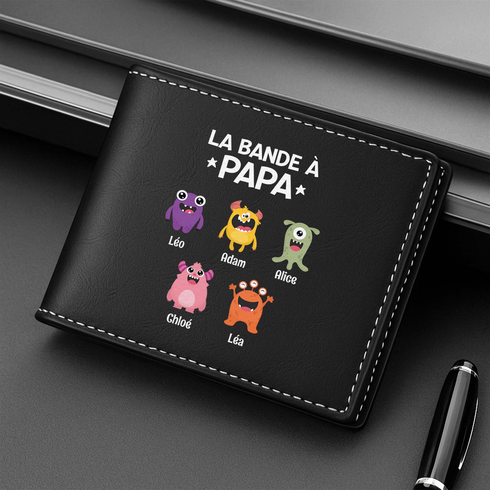 0795JFR2 portefeuille cuir personnalise la bande a papa petits monstres 0795jtq8b
