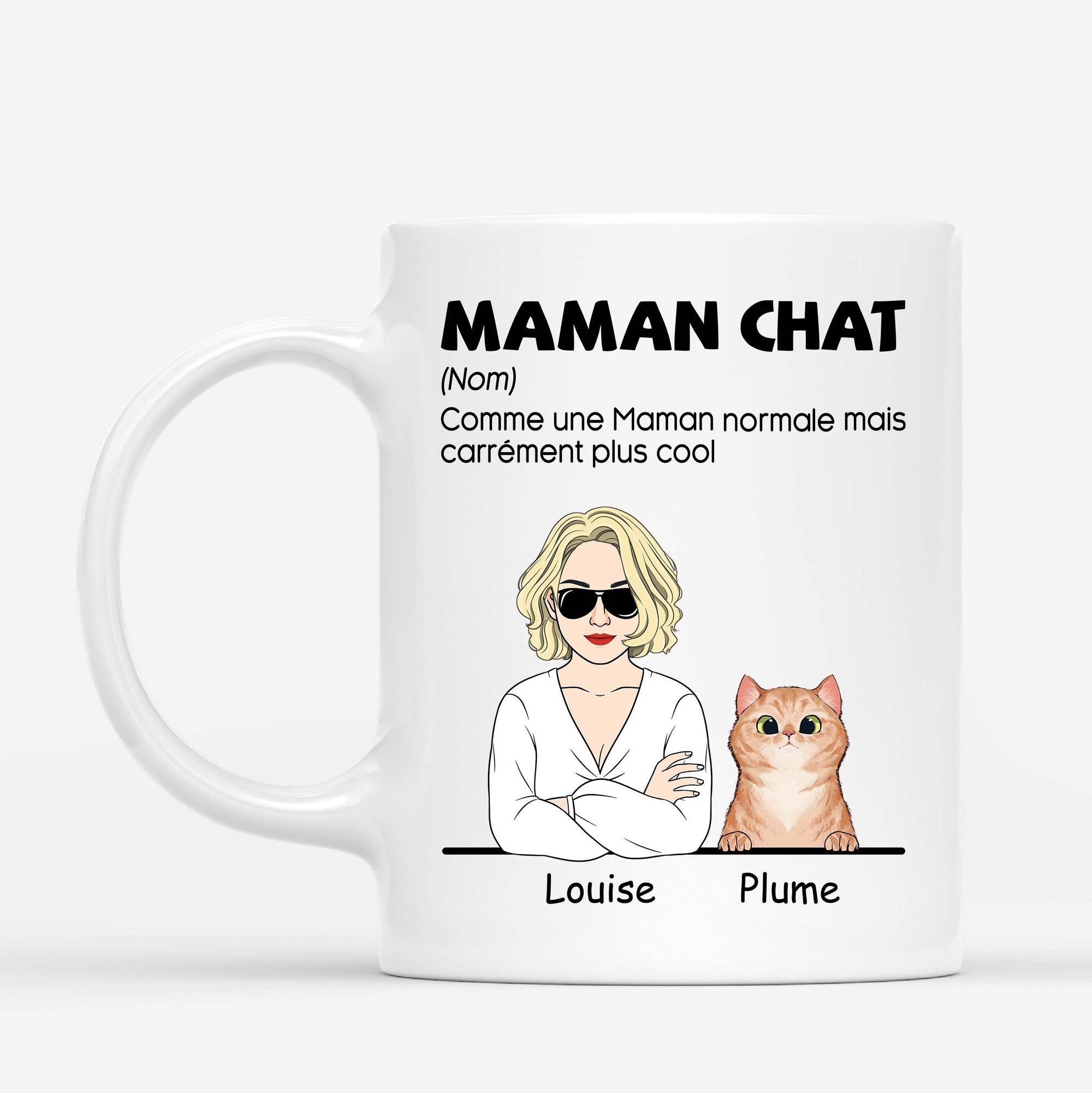 Dénifinition Maman Chat - Mug Personnalisé Chat