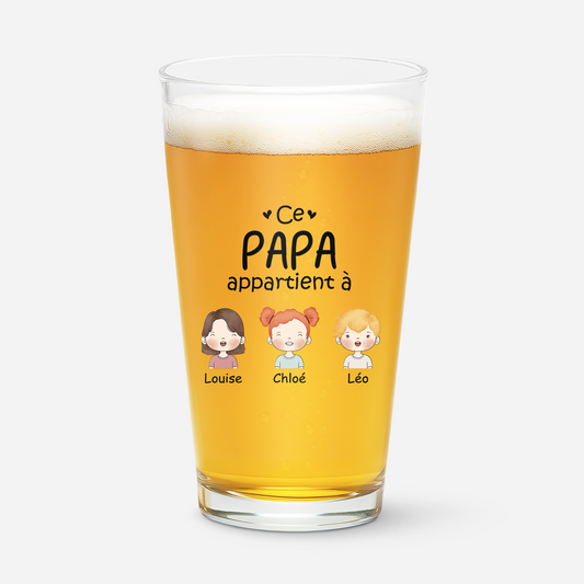 0827IFR1 verre a biere personnalise ce papa appartient a version pastel 0827i8n8b