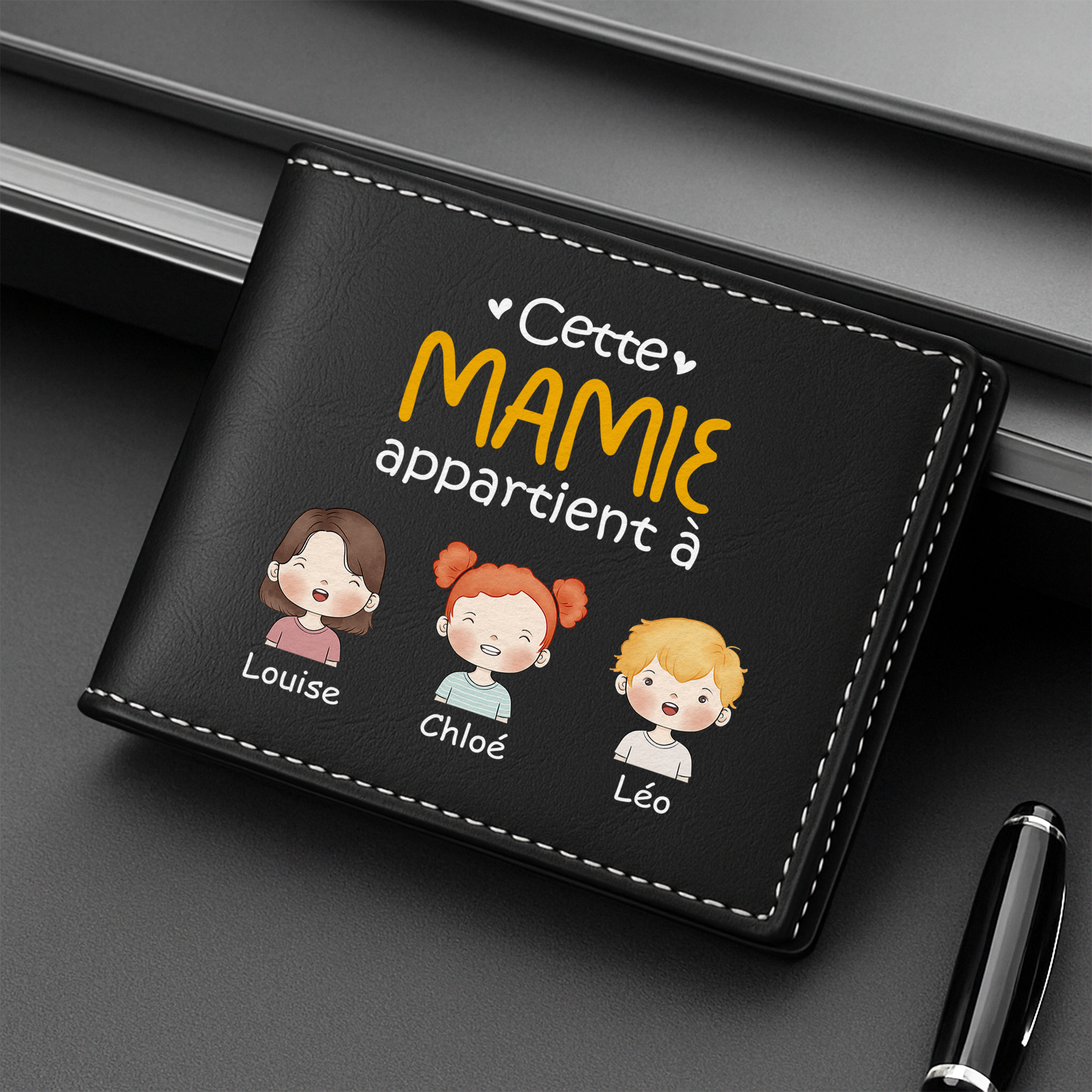 0827JFR2 portefeuille en cuir personnalise ce papa appartient a version pastel 0827j8n8b