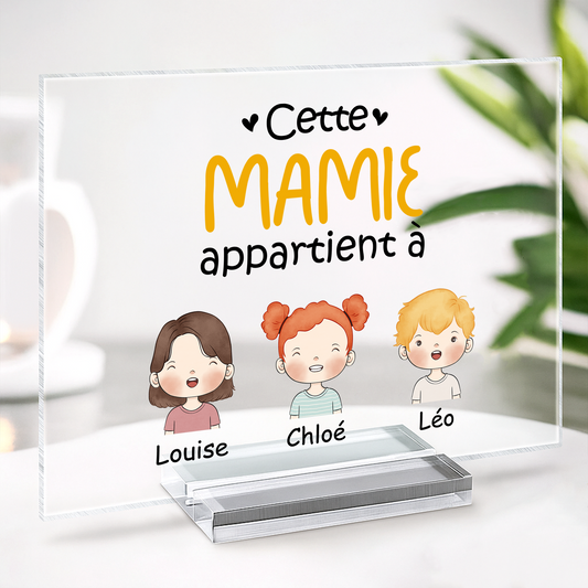 0827RFR2 plaque en acrylique personnalisee ce papa appartient a version pastel 0827r8n8b