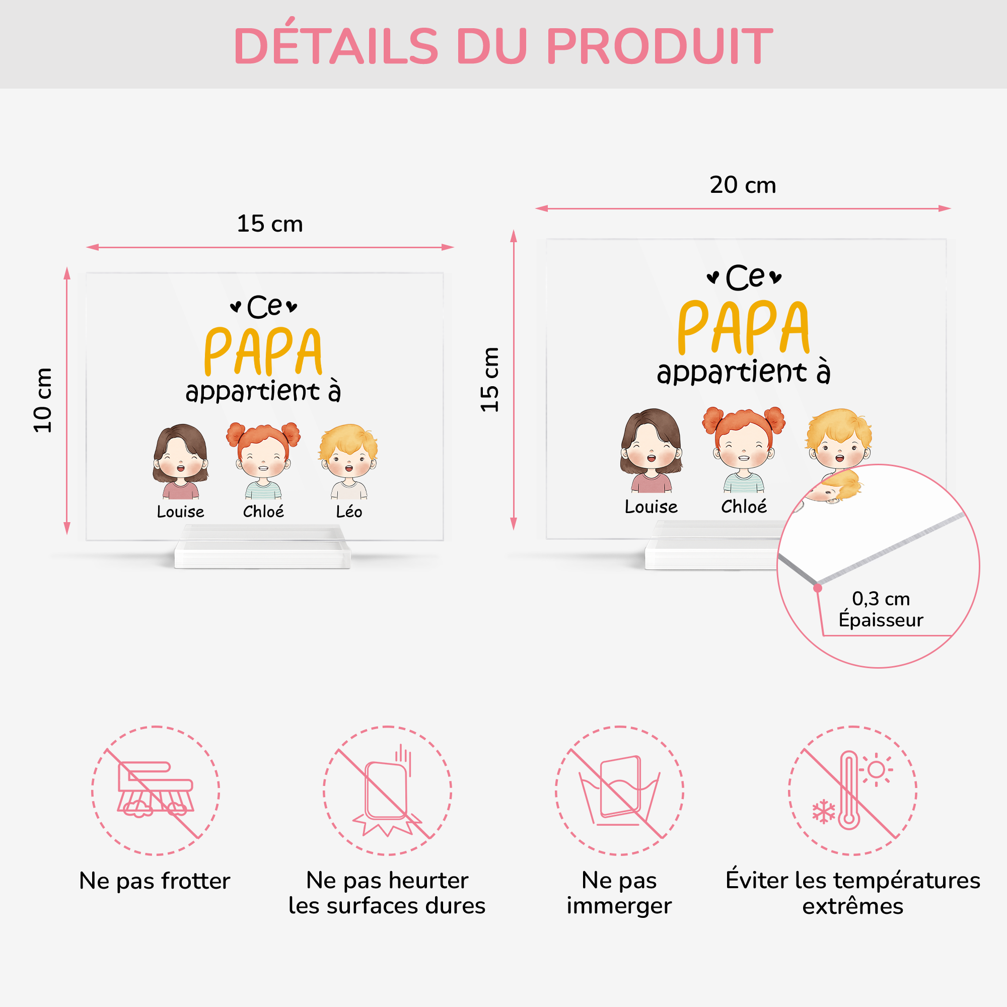 0827RFR4 plaque en acrylique personnalisee ce papa appartient a version pastel 0827r8n8b