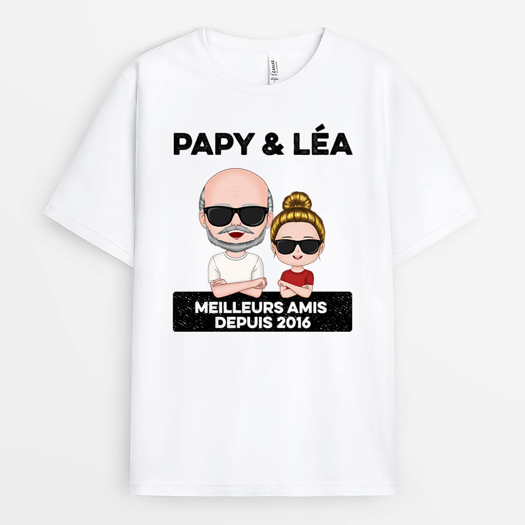 Papa et Enfants - Cadeau Personnalisé | T-shirt pour Papa Papi