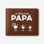 0854JFR1 portefeuille cuir personnalise meilleur papa empreintes de mains 0854jkq0b
