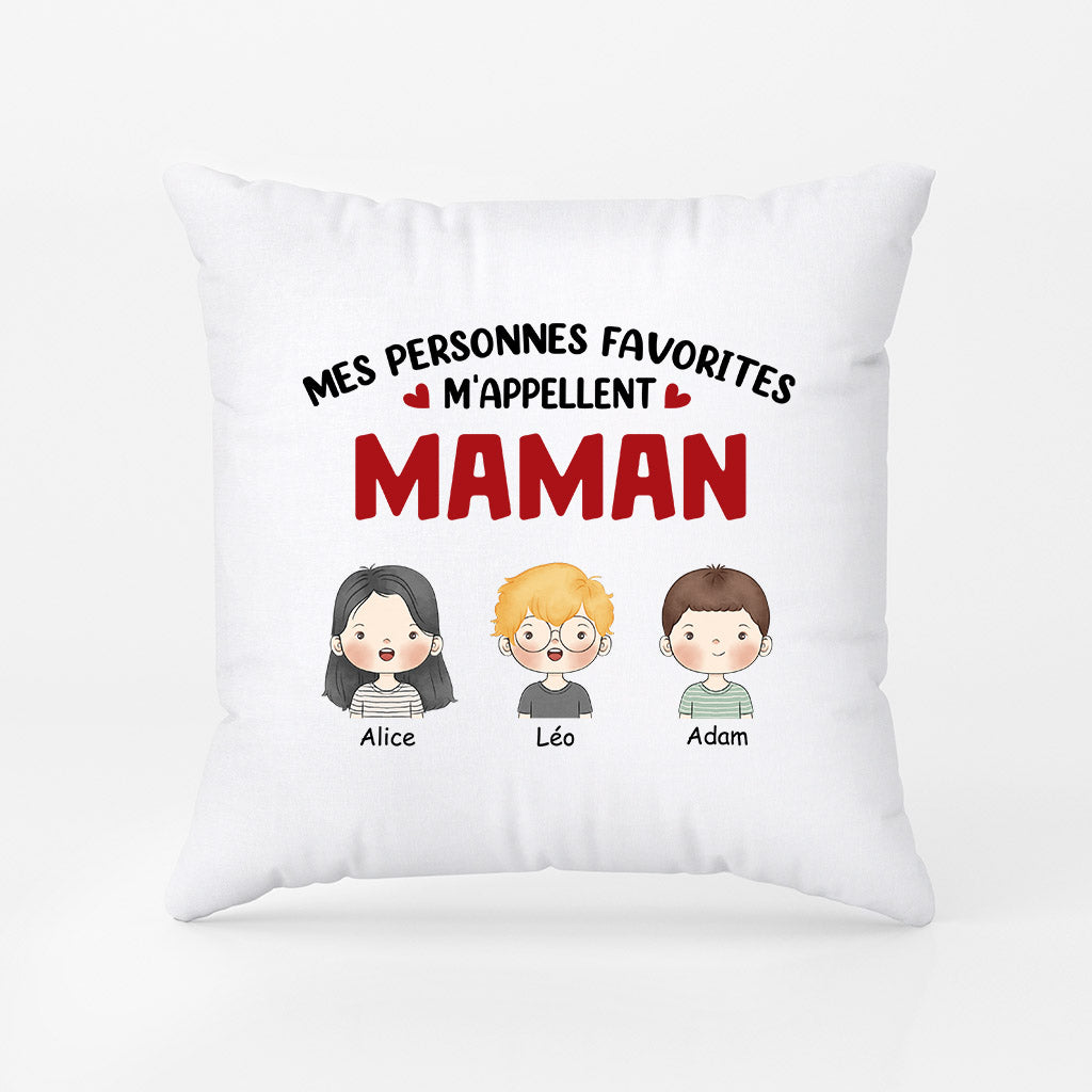 Mes Personnes Favorites - Cadeau Personnalisé | Coussin pour Maman Mamie