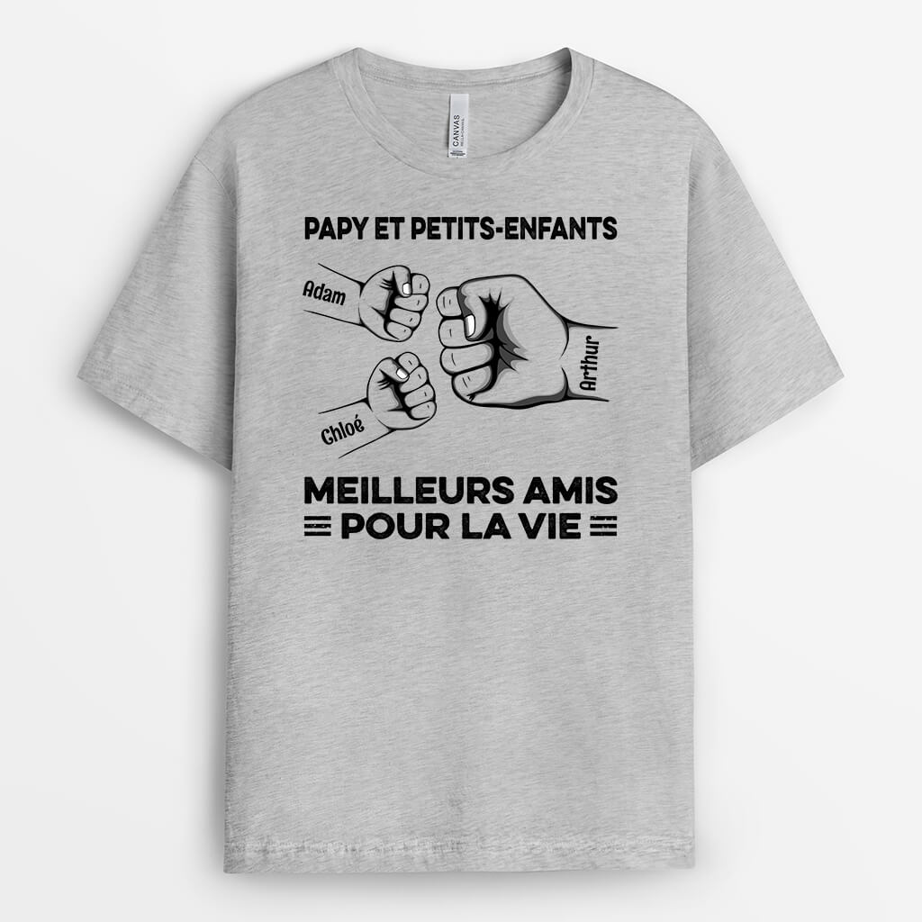 Papa et Fils, Meilleurs Amis pour La Vie - Cadeau Personnalisé | T-shirt pour Papa Papy