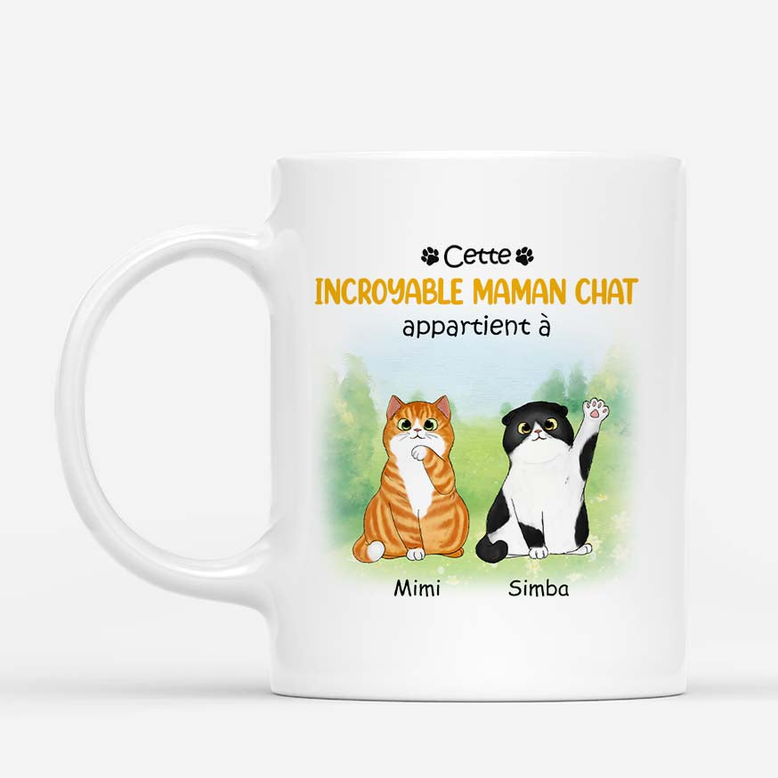 Cette Incroyable Maman Chat Appartient À - Cadeau Personnalisé | Mug pour Amoureux des Chats