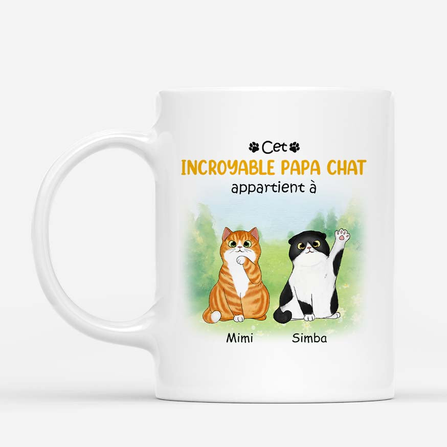 Cet Incroyable Papa Chat Appartient À - Cadeau Personnalisé | Mug pour Amoureux des Chats