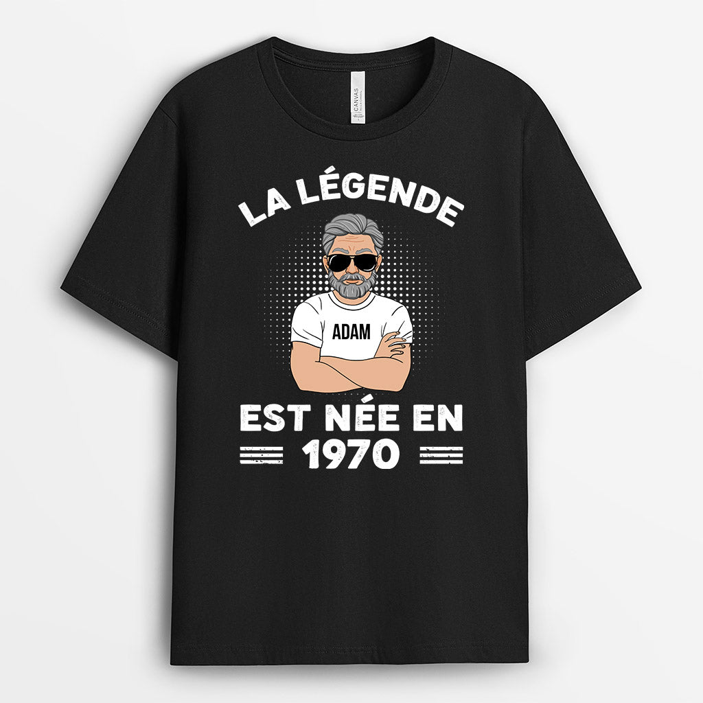 La Légende Est Née - Cadeau Personnalisé | T-shirt pour Papa Papy