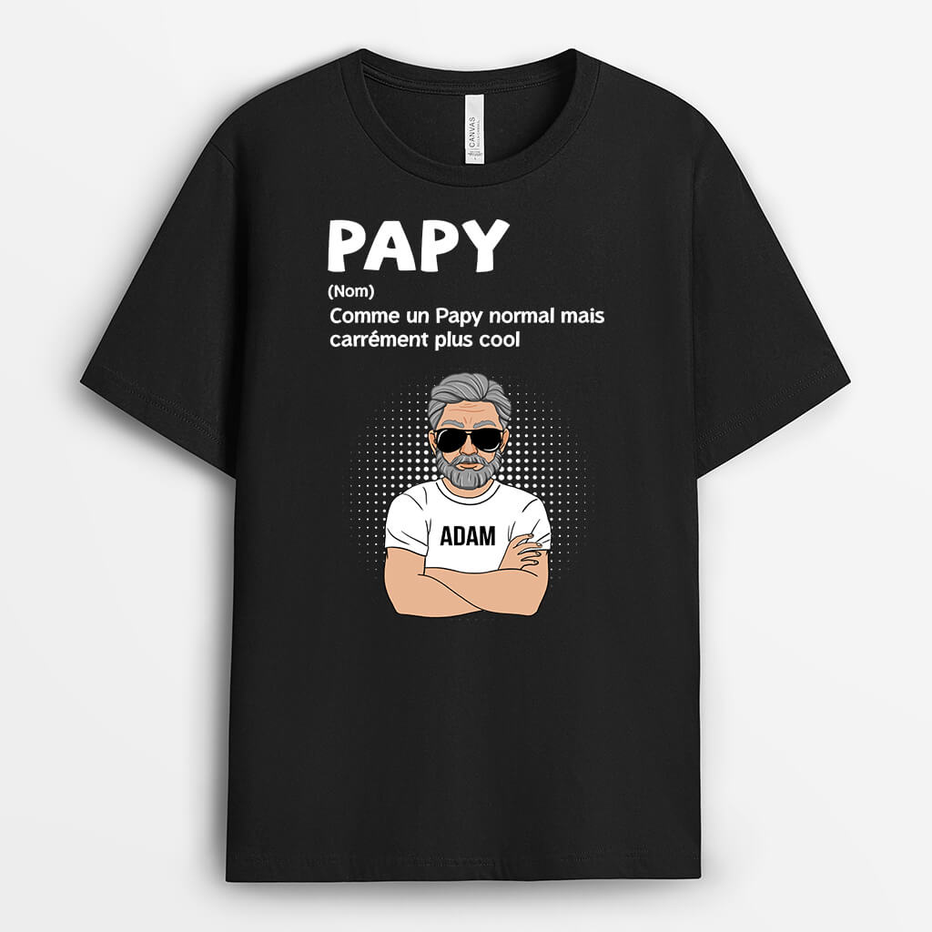 Un Papa Normal Mais Plus Cool - Cadeau Personnalisé | T-shirt pour Papa Papy