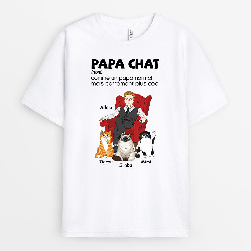 Papa Chat - Cadeau Personnalisé | T-shirt pour Amoureux des Chats