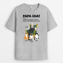 0913AFR2 Cadeau Personnalise T shirt Papa Chat Amoureux des Chats