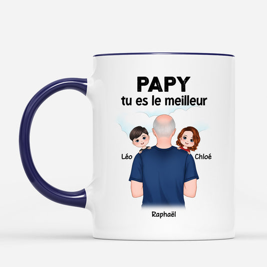 0926MFR2 Cadeau Personnalise Mug Meilleur Papa Papy
