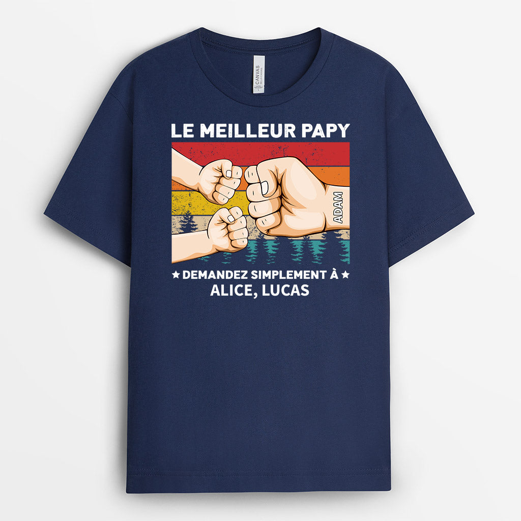 Le Meilleur Papa - Cadeau Personnalisé | T-shirt pour Papa Papy