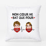0928PFR1 Cadeau Personnalise Coussin Coeur Papa Papy Maman Mamie