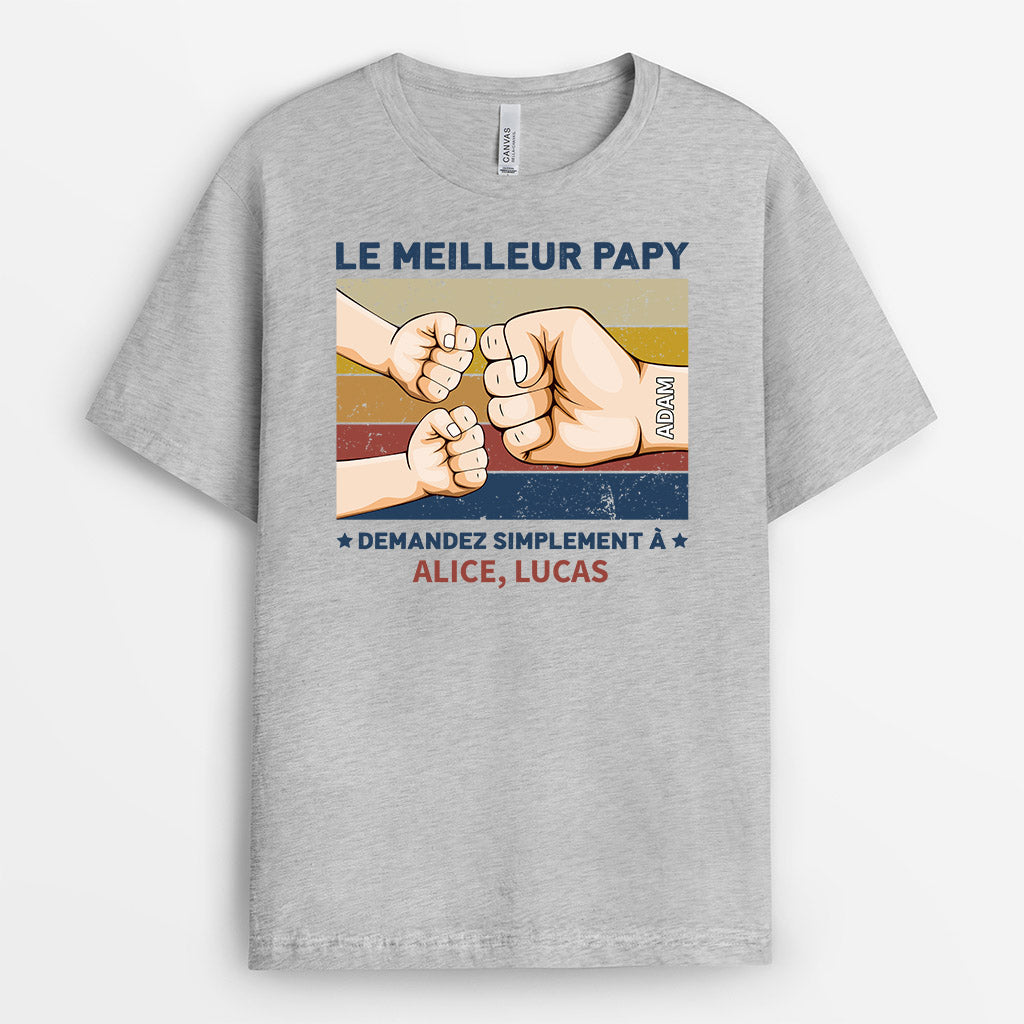 Le Meilleur Papa - Cadeau Personnalisé | T-shirt pour Papa Papy