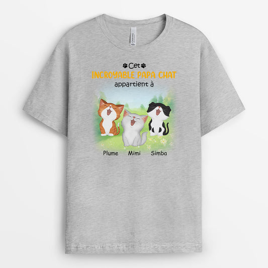 0932AFR2 Cadeau Personnalise T shirt Incroyable Chat Amoureux des Chats_7aca162c da6e 4a1a a4ca eb4a58cae723