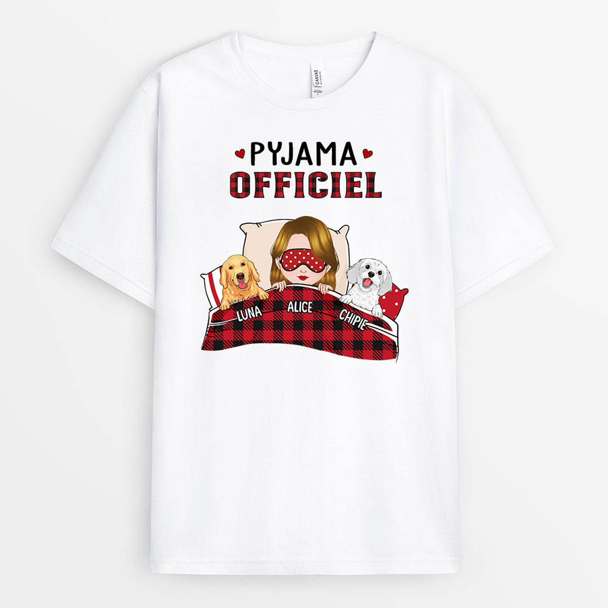 Pyjama officiel - Cadeau Personnalisé  T-shirt pour Amoureux des chie -  Vive La Mode