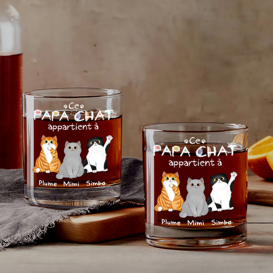 0938IFR1 verre a whisky personnalise ce papa chat appartient a 0938i8t8d