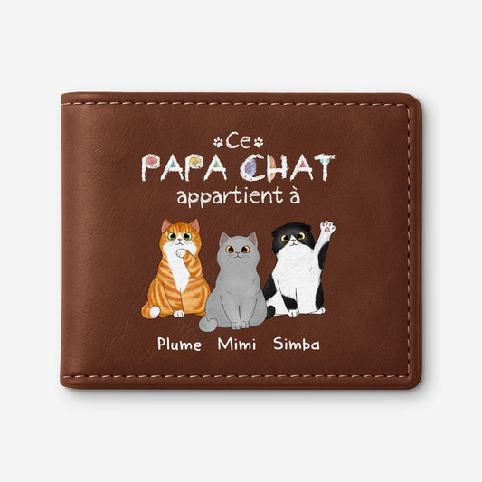 0938JFR1 portefeuille en cuir personnalise ce papa chat appartient a 0938j8t8d