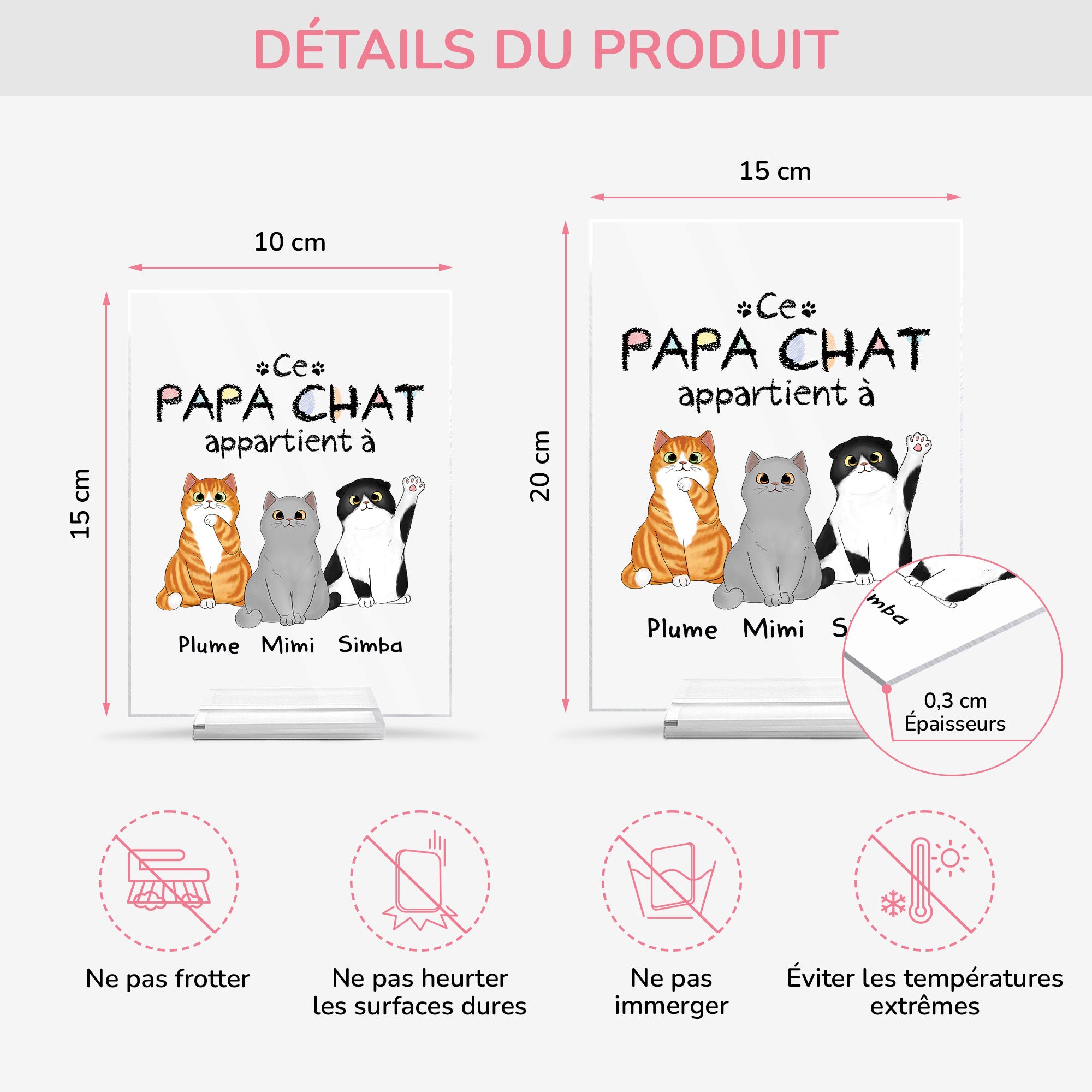 0938RFR4 plaque en acrylique personnalisee ce papa chat appartient a 0938r8t8d