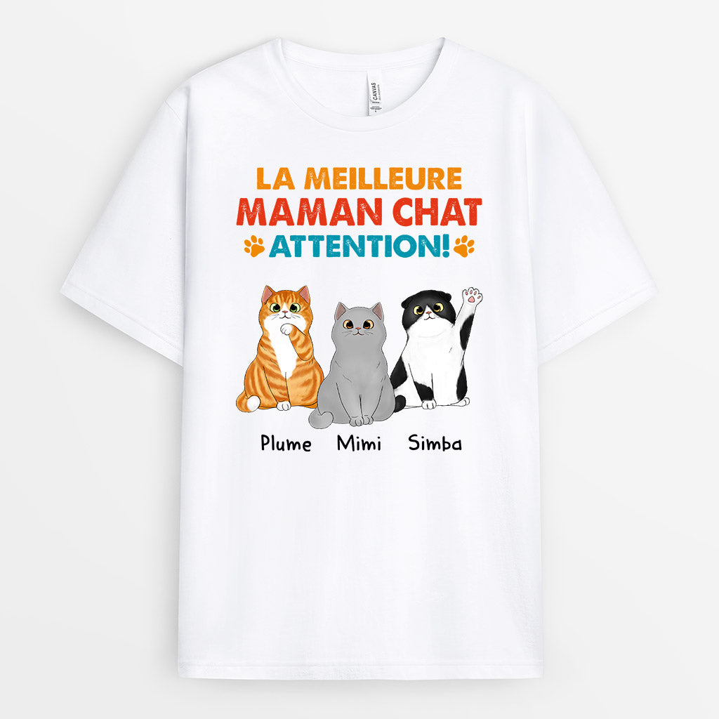 Meilleure Maman Chat Meilleur Papa Chat - Cadeau Personnalisé | T-shirt pour Amoureux des Chats