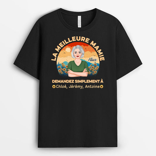 0947AFR1 Cadeau Personnalise T shirt LaMeilleureMamie Maman