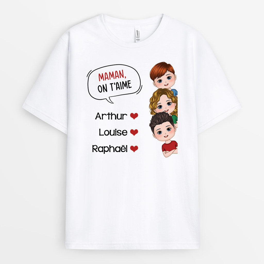 On T'Aime - Cadeau Personnalisé | T-shirt pour Maman Mamie