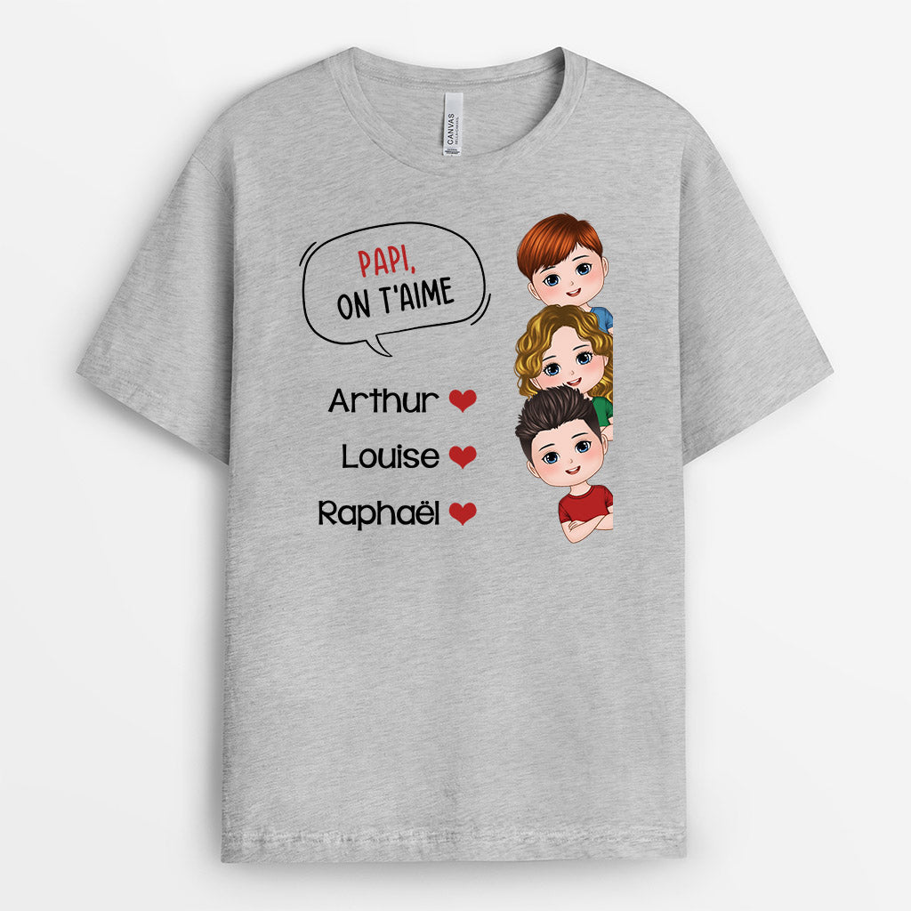 On T'Aime - Cadeau Personnalisé | T-shirt pour Papa Papi
