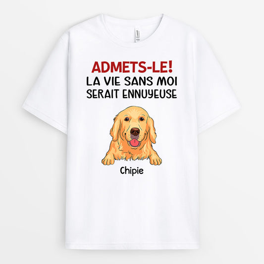 0955AFR1 Cadeau Personnalise T shirt Admets Amoureux des Chiens